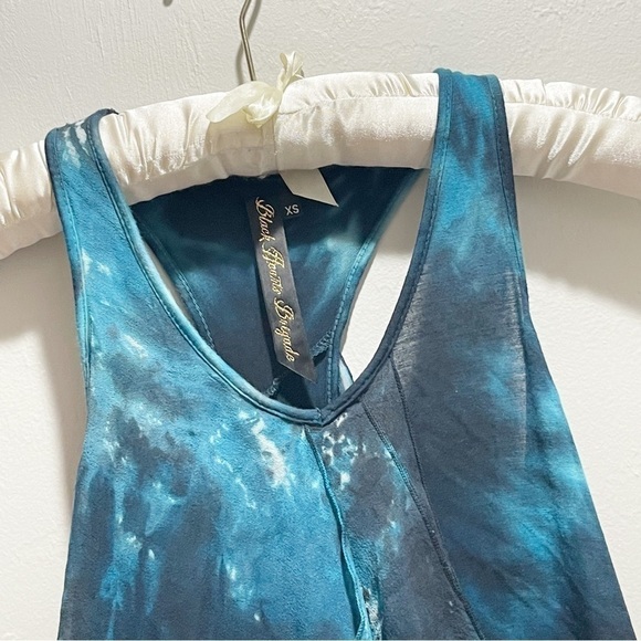BLACK HEARTS BRIGADE Women’s Black Blue Tie Dye Ruffle Asymetrical Tank Size XS - Picture 5 of 6
